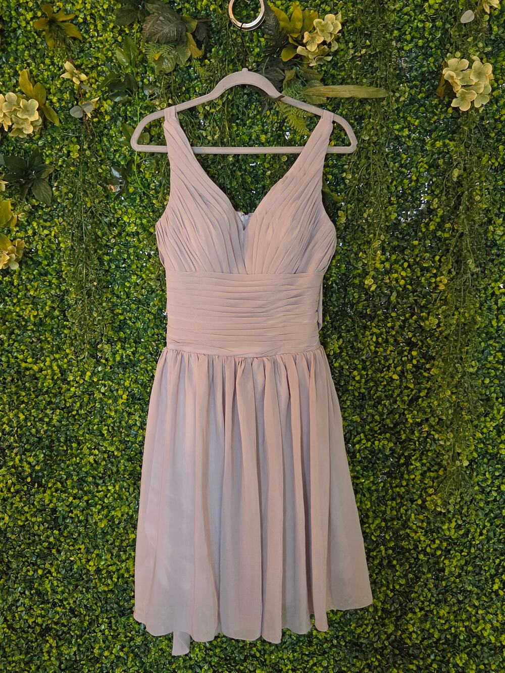 Gray chiffon bridesmaid / formal dress